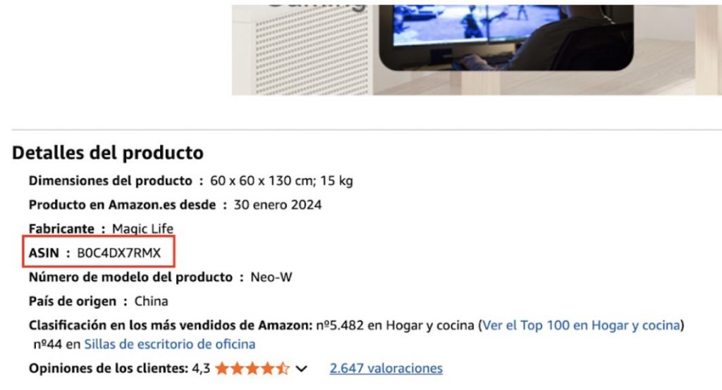 codigo asin