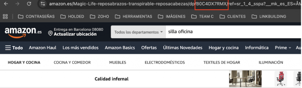 codigo asin